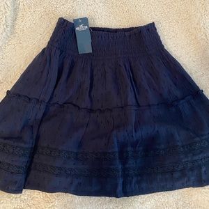 hollister navy ruffle skirt